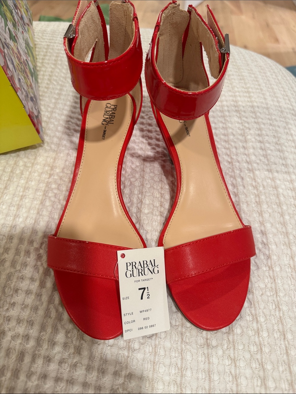 Prabal Gurung Red Patent Ankle-Strap Sandals